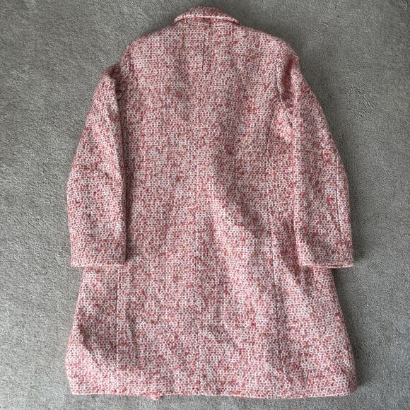 J Crew Nalya Daphne Italian Tweed Topcoat Womens 8 Guava Pink Peacoat Classic - Picture 8 of 8